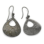 Diamond Cluster Earrings 3.14 Carats Sterling Silver
