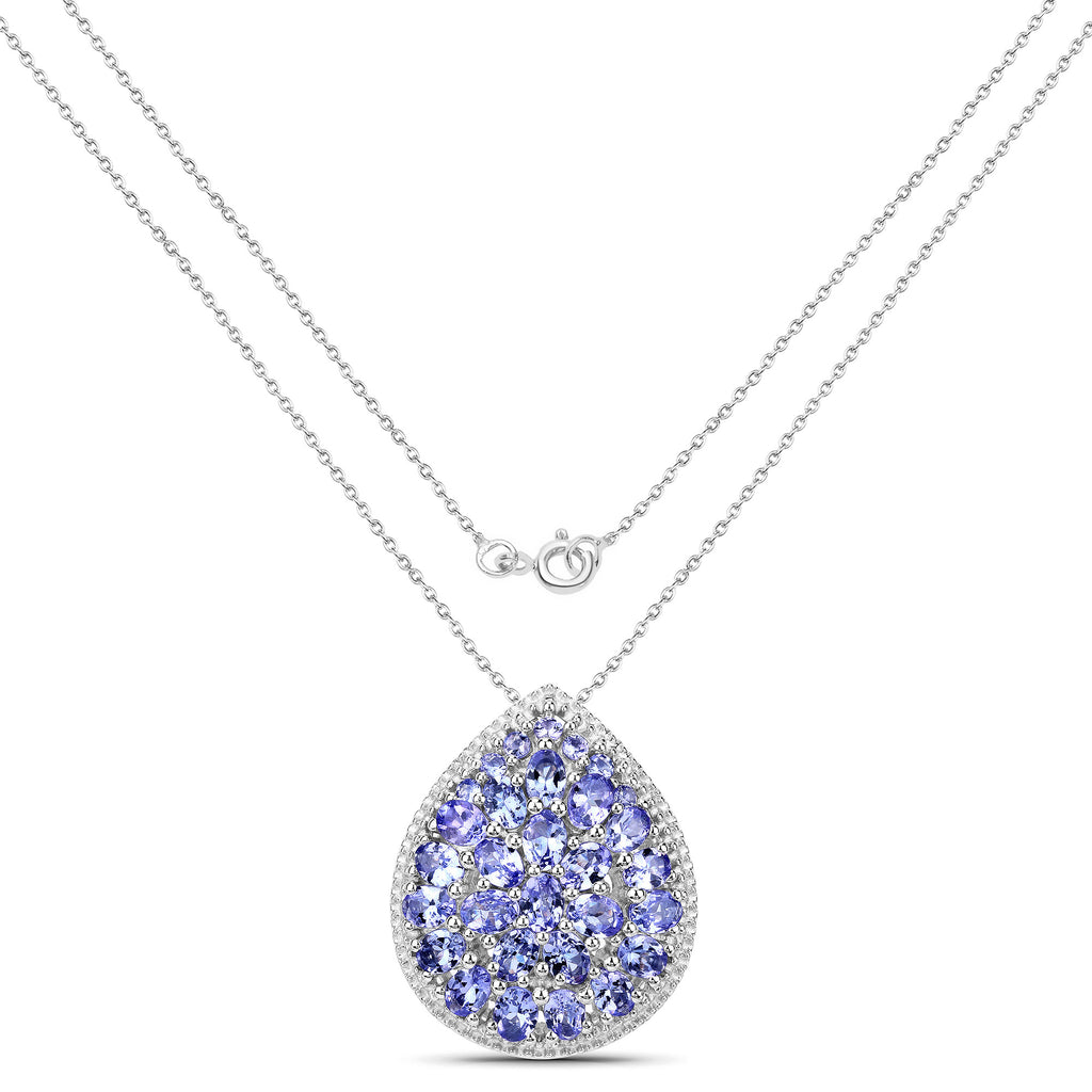 Tanzanite Pendant 4.14 Carats Sterling Silver