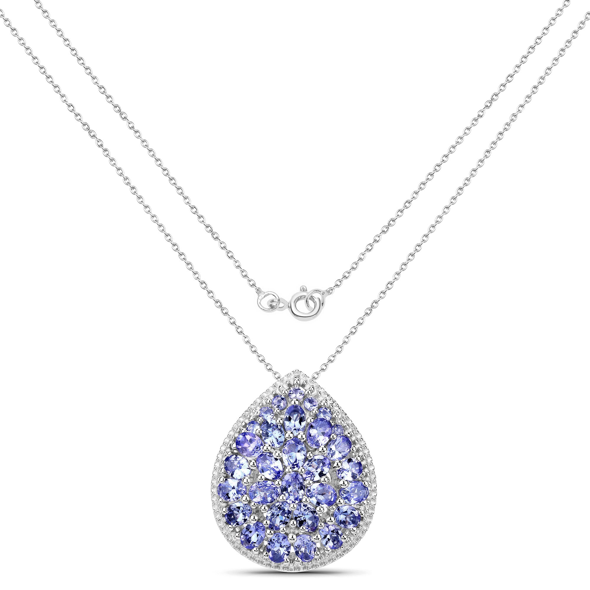 Tanzanite Pendant 4.14 Carats Sterling Silver