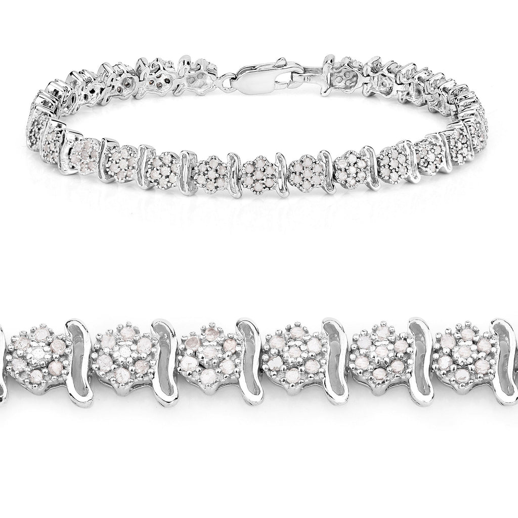 Diamond Tennis Bracelet 1.78 Carats Sterling Silver