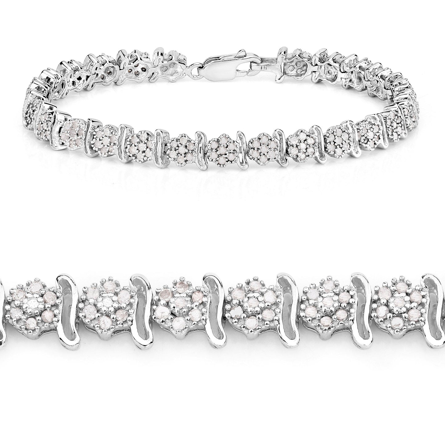 Diamond Tennis Bracelet 1.78 Carats Sterling Silver