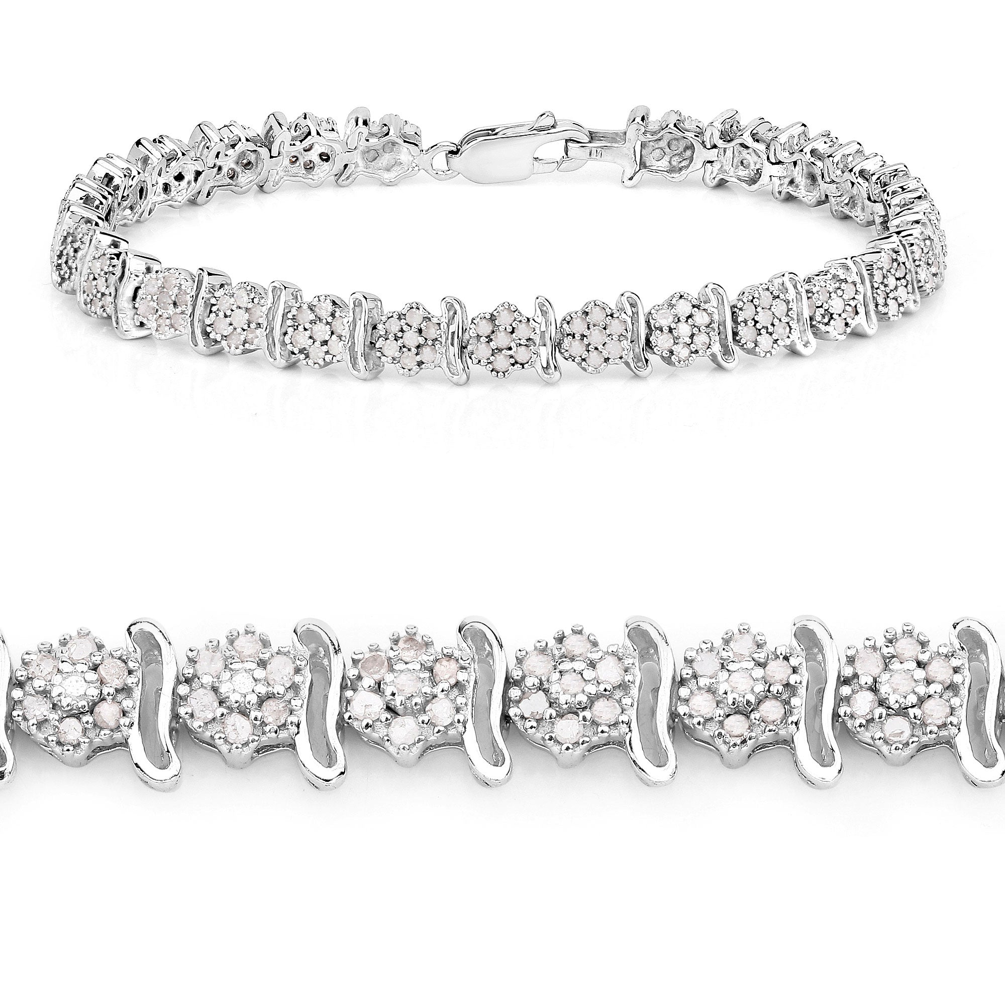 Diamond Tennis Bracelet 1.78 Carats Sterling Silver