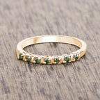 Green Diamond Ring 0.14 Carats 14K Yellow Gold