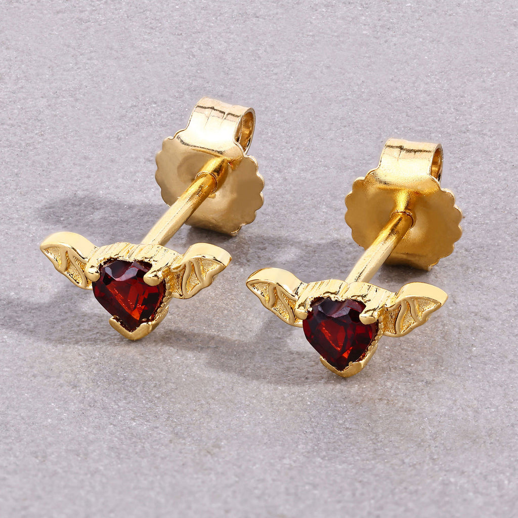 Garnet Bat Stud Earrings image 3