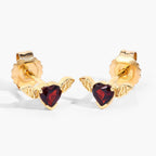 Garnet Bat Stud Earrings image 4