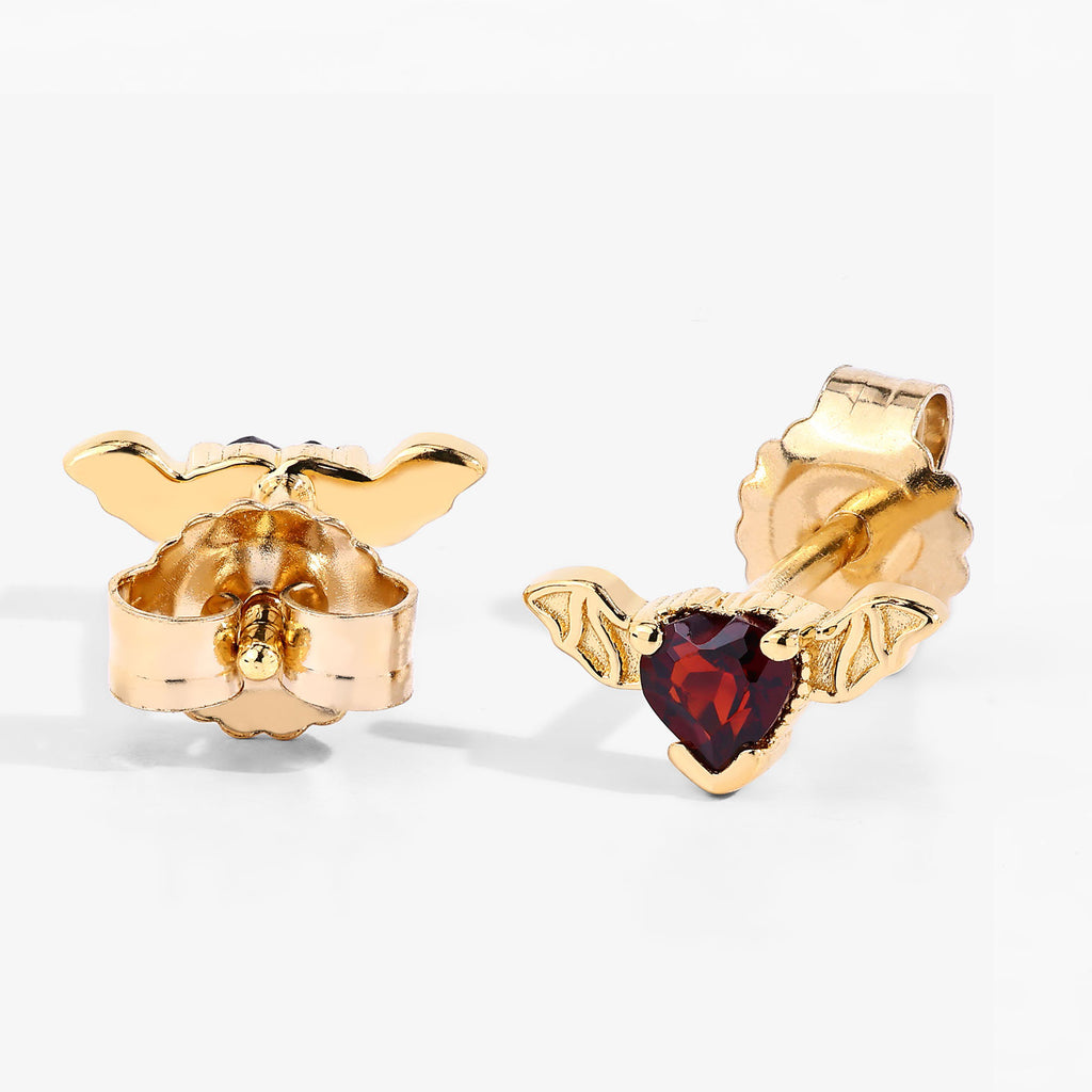 Garnet Bat Stud Earrings image 5