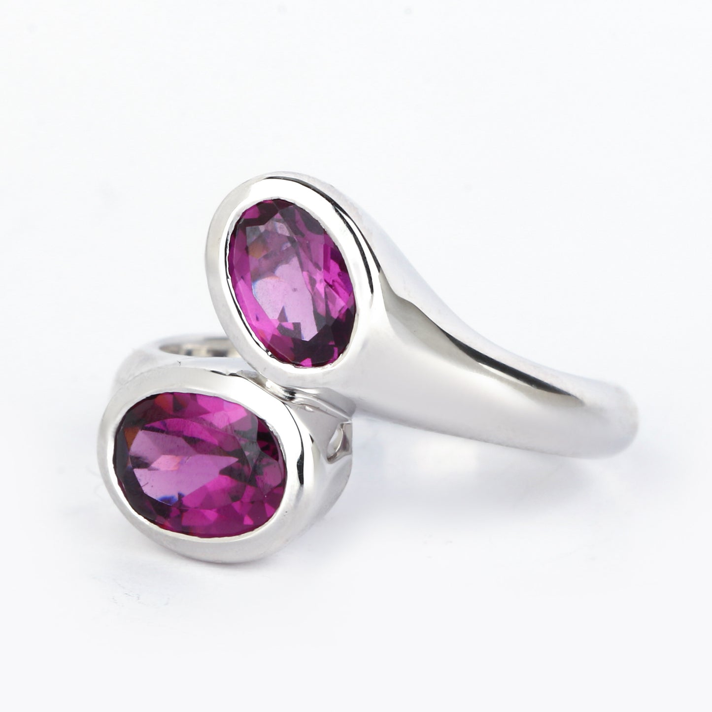 Purple Garnet Ring 2 Carats Sterling Silver