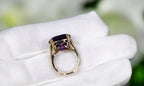 Natural Amethyst Statement Ring Diamond Setting 11.5 Carats 14K Gold