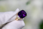 Natural Amethyst Statement Ring Diamond Setting 11.5 Carats 14K Gold