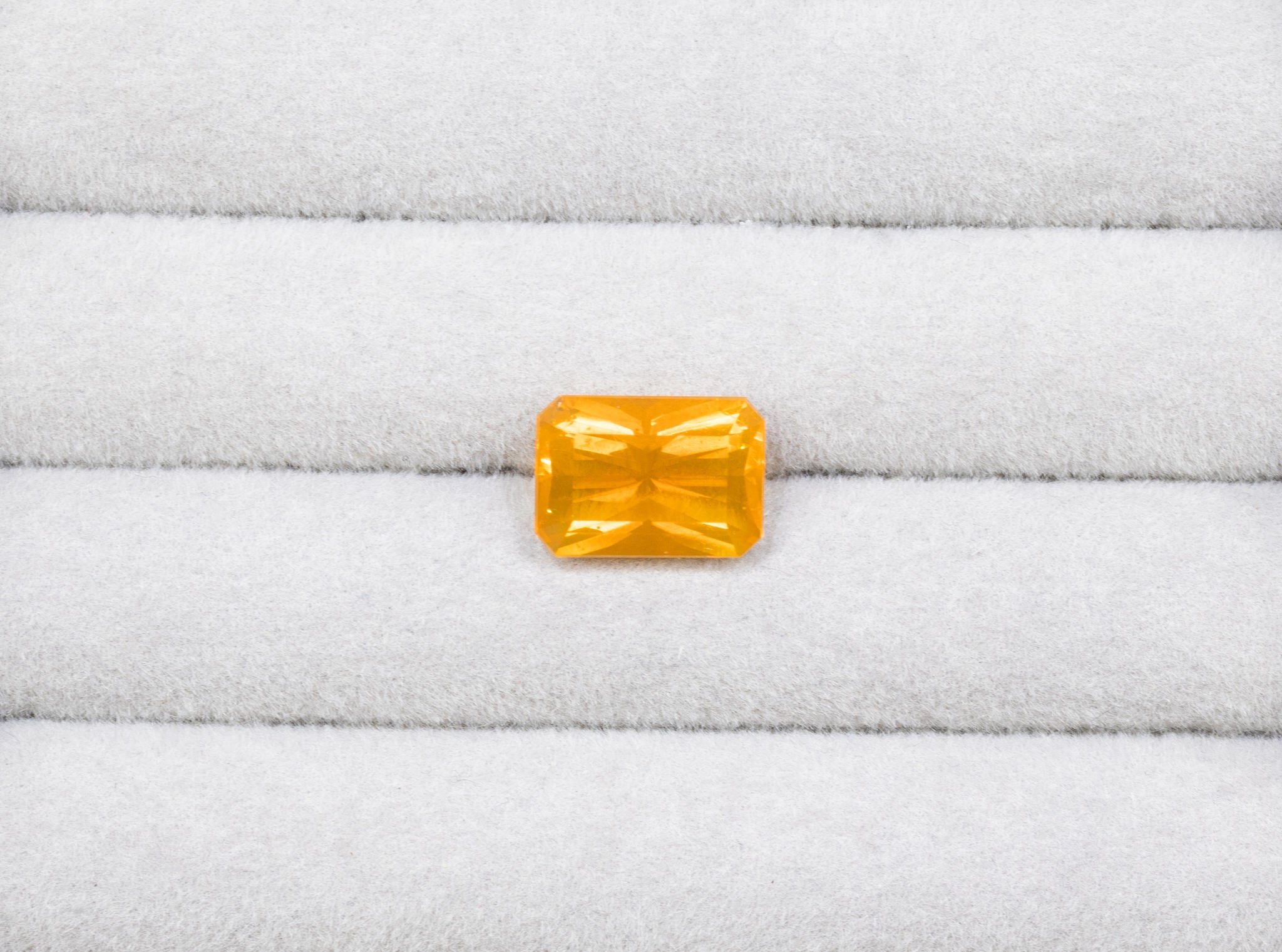 Natural Mexican Fire Opal 5.45 Carat Emerald Cut Loose Gemstone Play-of-Color