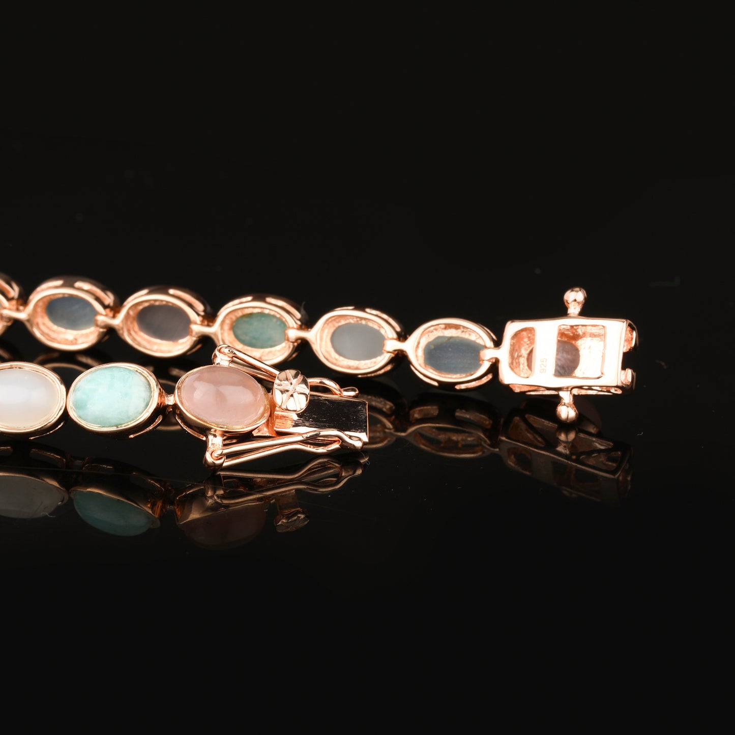 Natural Mixed Gemstones Bracelet 17.46 Carats Gold Plated Silver
