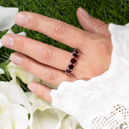 Garnet Ring 3.98 Carats Sterling Silver
