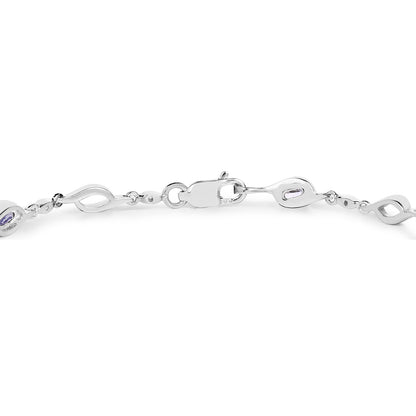 Tanzanite Bracelet With White Topaz 1.28 Carats Sterling Silver