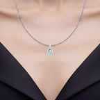 Aquamarine Pendant With White Topaz 1.52 Carats Sterling Silver