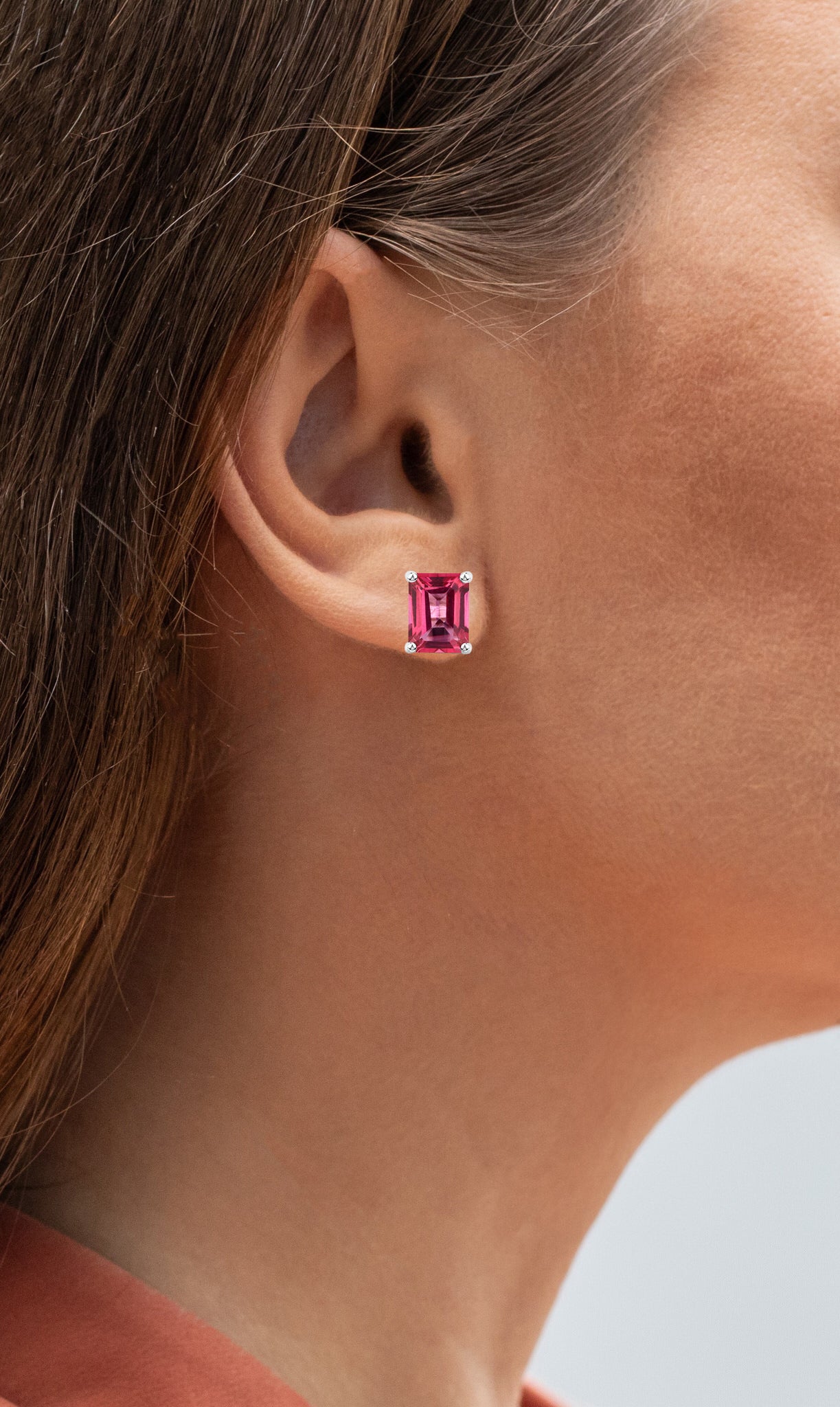 Pink Topaz Stud Earrings 3.2 Carats