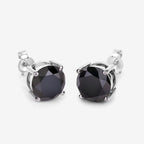 Black Diamond Earrings 4.9 Carats 14K White Gold
