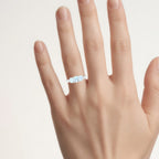 Aquamarine Ring With Diamonds 0.91 Carats Sterling Silver