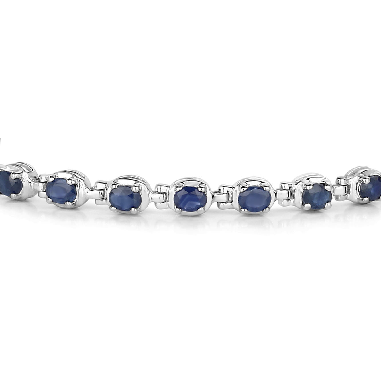 Blue Oval Cut Sapphire Tennis Bracelet 5 Carats