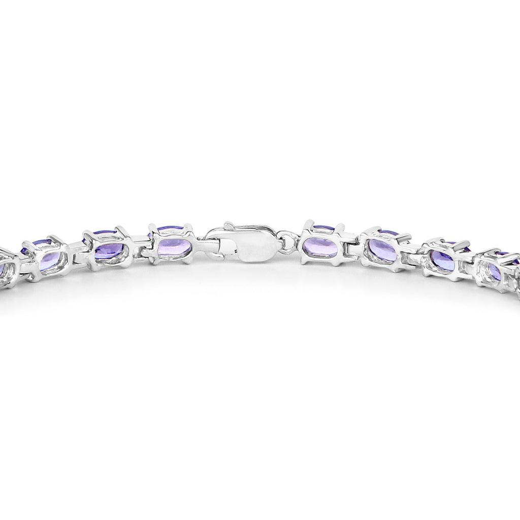 Tanzanite Tennis Bracelet 6.24 Carats Sterling Silver