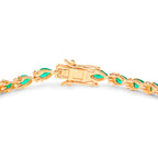 Emerald Bracelet With Diamonds 4.62 Carats 14K Yellow Gold