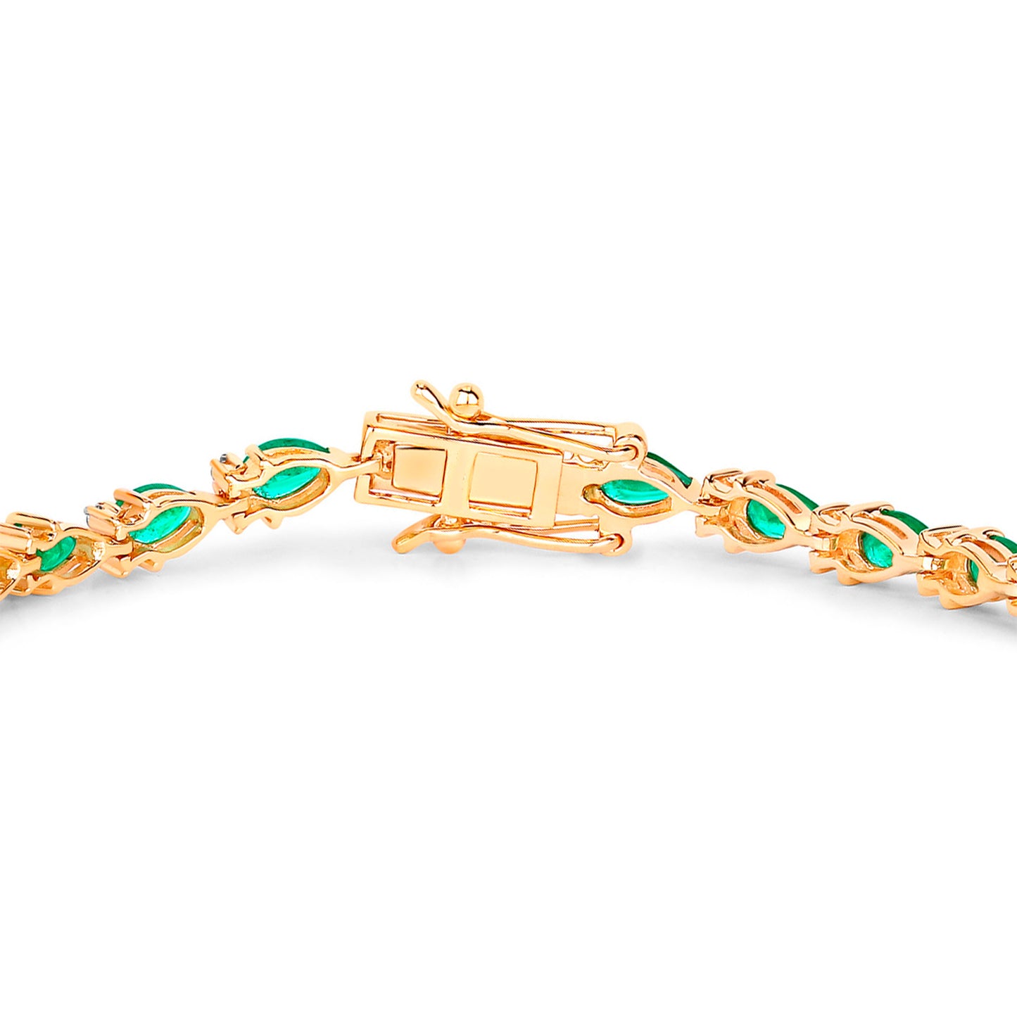Emerald Bracelet With Diamonds 4.62 Carats 14K Yellow Gold