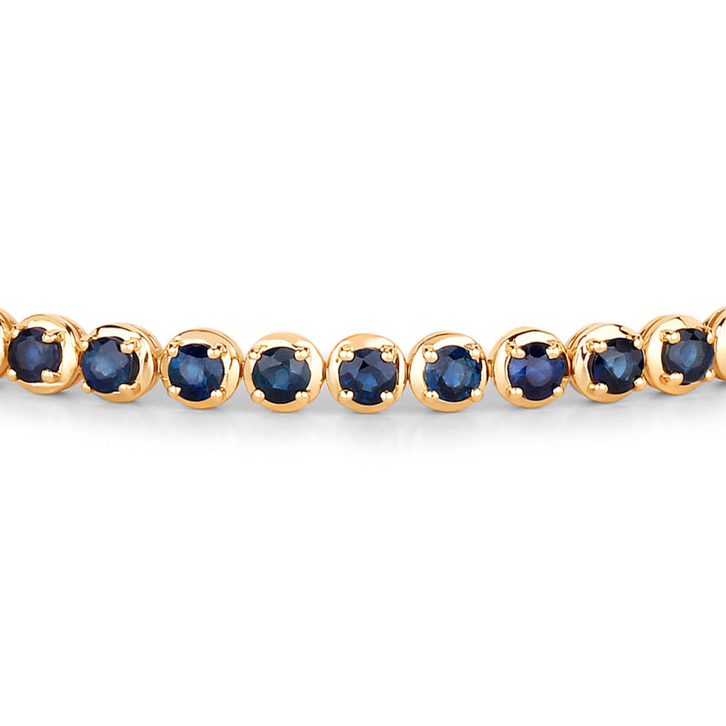 Natural Blue Sapphire Bracelet 3.12 Carats 14K Yellow Gold