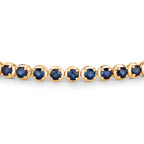 Natural Blue Sapphire Bracelet 3.12 Carats 14K Yellow Gold