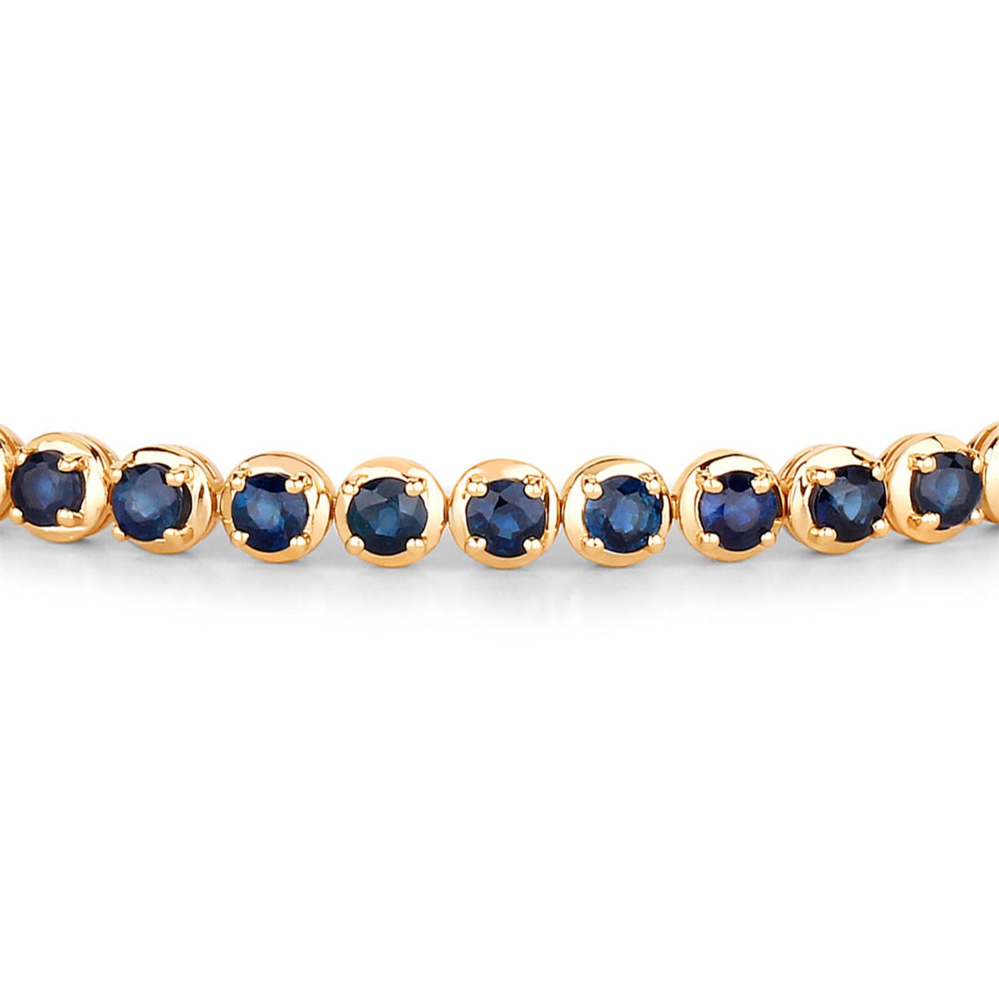 Natural Blue Sapphire Bracelet 3.12 Carats 14K Yellow Gold