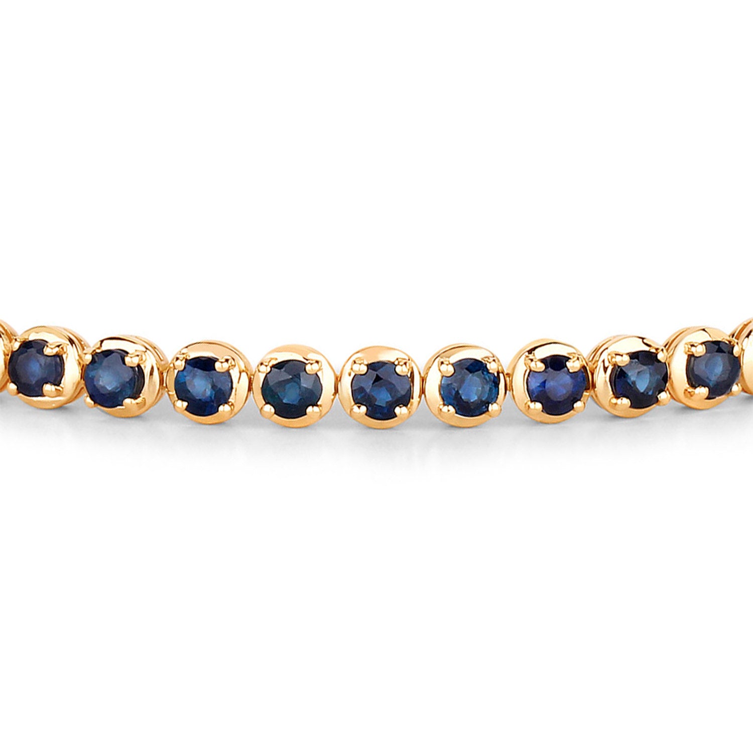 Natural Blue Sapphire Bracelet 3.12 Carats 14K Yellow Gold