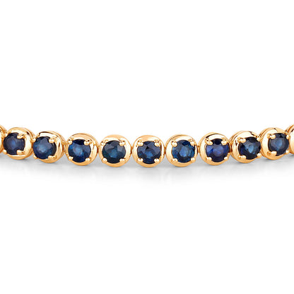 Natural Blue Sapphire Bracelet 3.12 Carats 14K Yellow Gold