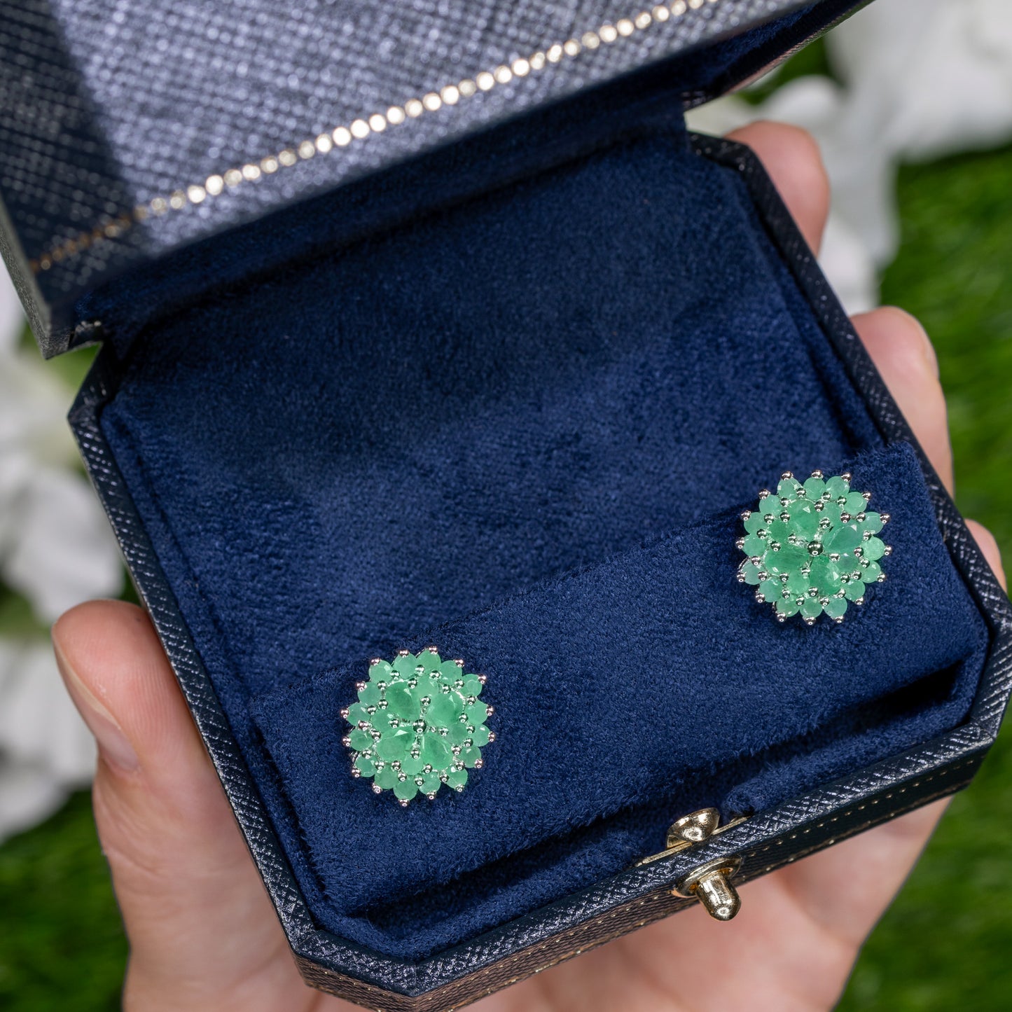 Emerald Earrings 2.3 Carats Sterling Silver