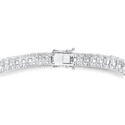 Two Row Diamond Tennis Bracelet 11.45 Carats 18K White Gold