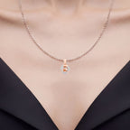 Morganite Flower Pendant With Diamonds 1.06 Carats 14K Rose Gold