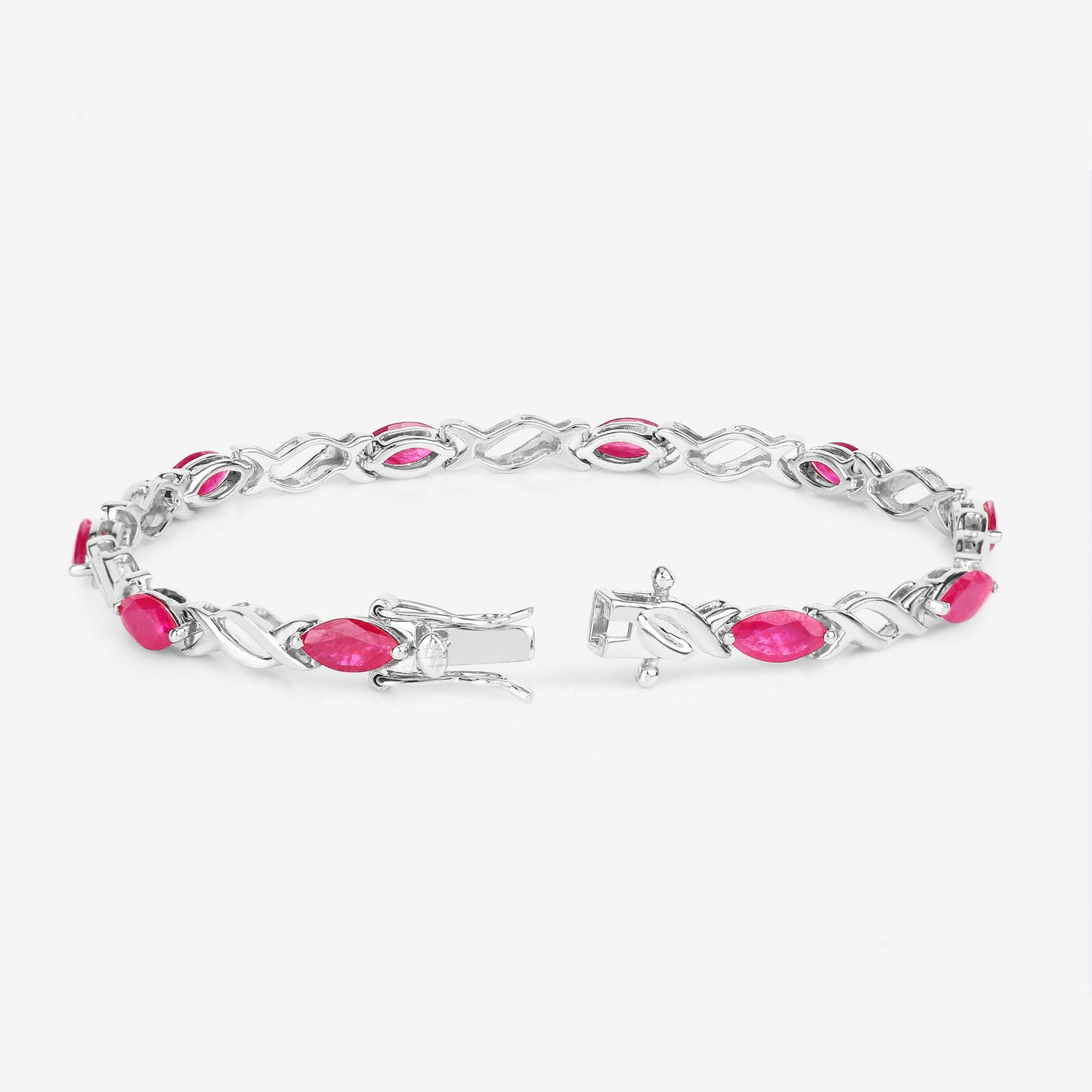 Ruby Bracelet 4.98 Carats 10K White Gold