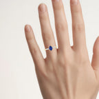 Blue Sapphire Ring With Diamonds 1.18 Carats 18K Yellow Gold