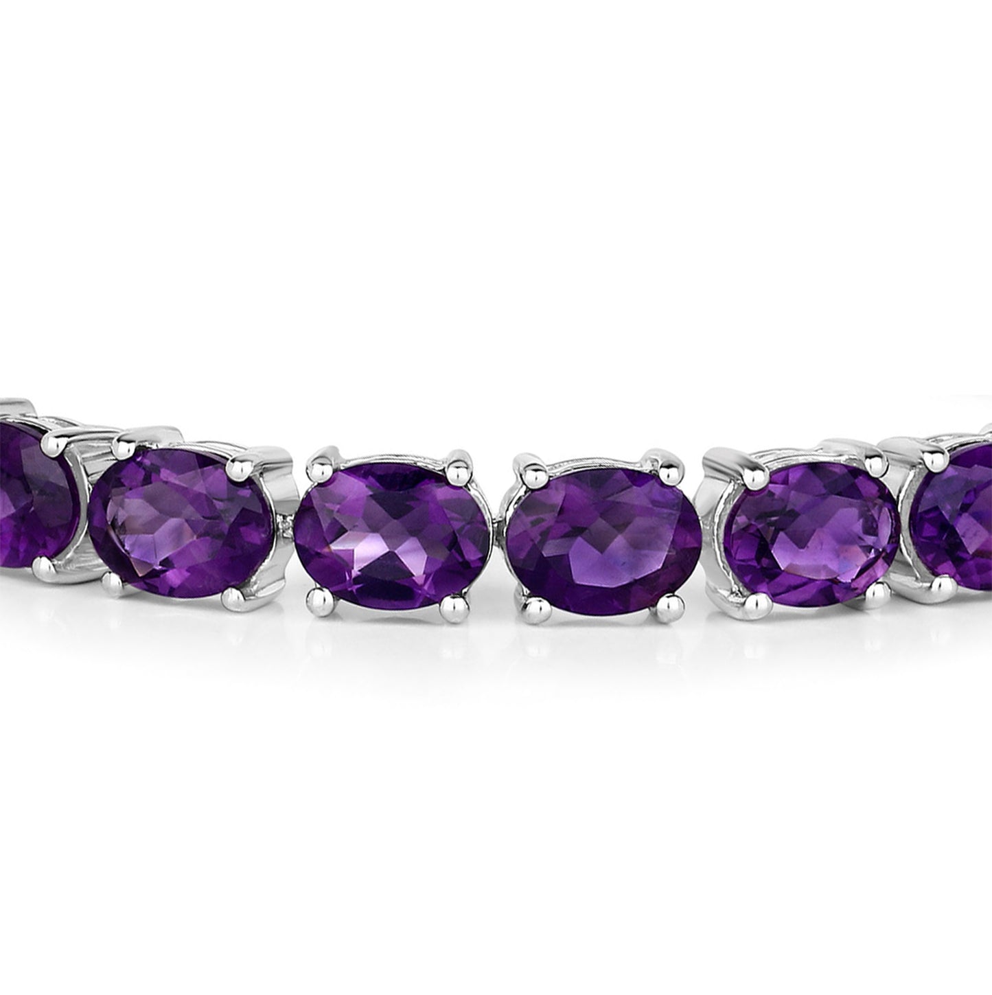 Amethyst Tennis Bracelet 23.10 Carats Rhodium Plated Sterling Silver