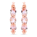 Morganite Hoop Earrings With Diamonds 1.61 Carats Gold Plated Silver