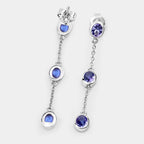 Natural Tanzanite Earrings 1.96 Carats Sterling Silver