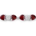 Garnet Tennis Bracelet With Diamonds 11 Carats Sterling Silver