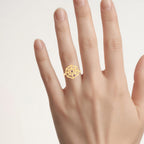 Amethyst Spider Web Ring 0.02 Carats Gold Plated Silver