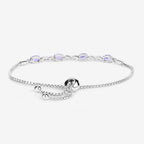 Tanzanite Bracelet With White Topaz 1.78 Carats Gold Plated Sterling Silver