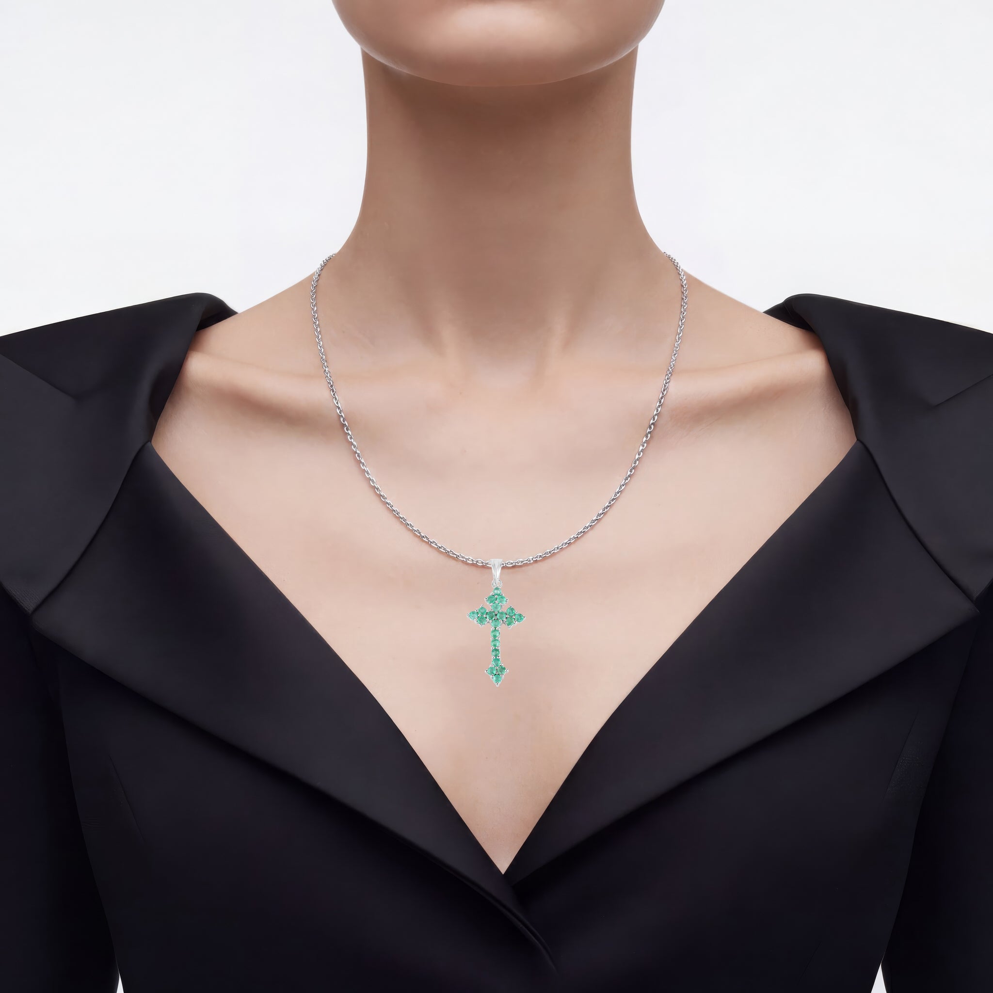 Zambian Emerald Pendant 1.98 Carats Sterling Silver