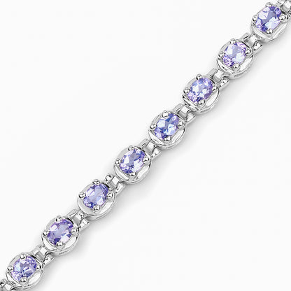 Tanzanite Tennis Bracelet 4.58 Carats Sterling Silver