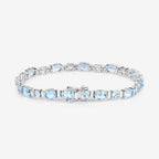 Aquamarine Tennis Bracelet 10 Carats Sterling Silver
