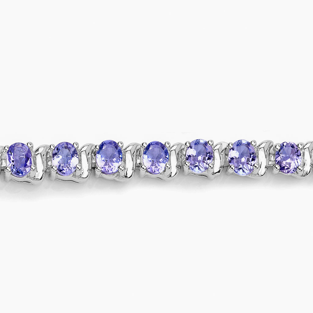 Tanzanite Tennis Bracelet 6.44 Carats Sterling Silver