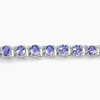 Tanzanite Tennis Bracelet 6.44 Carats Sterling Silver