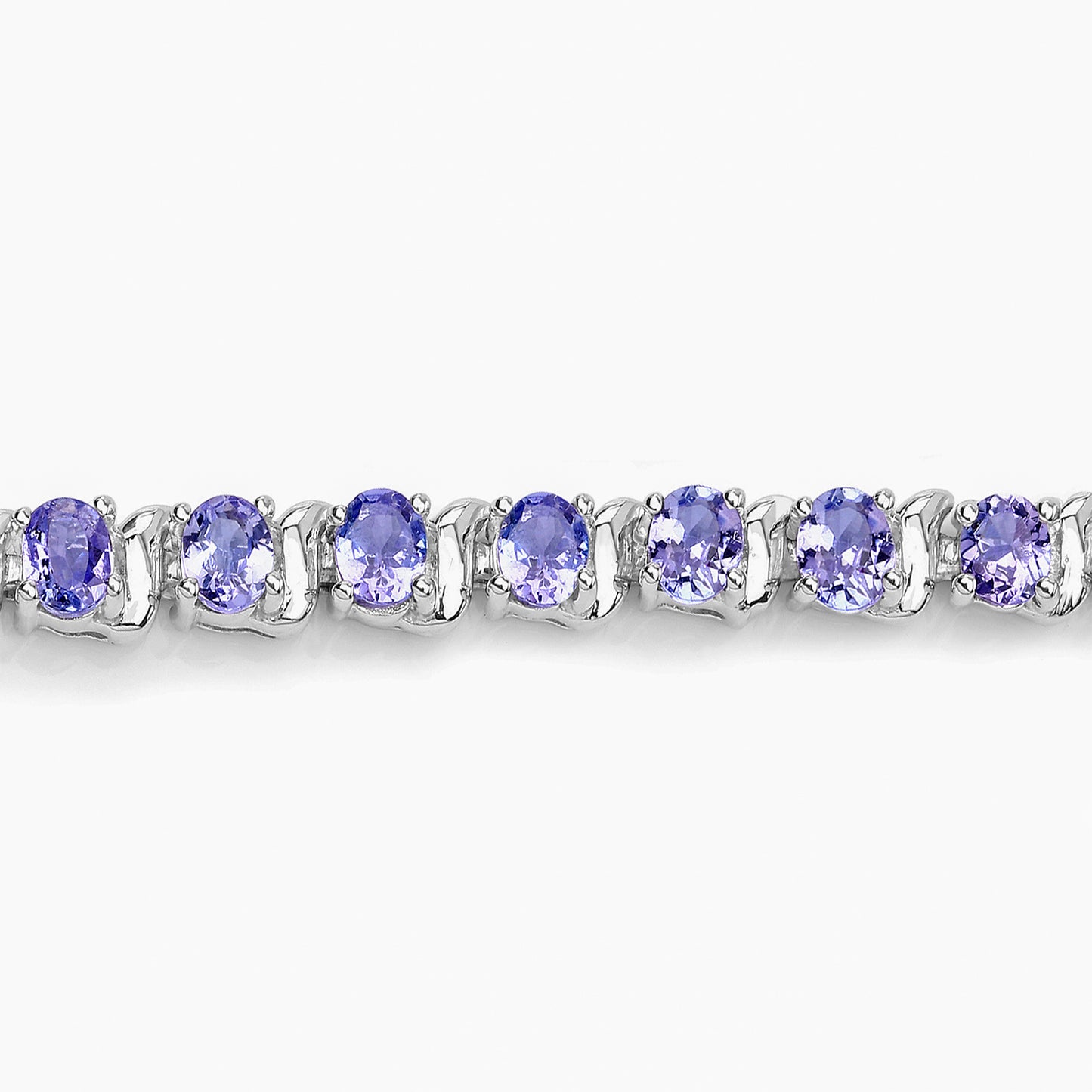 Tanzanite Tennis Bracelet 6.44 Carats Sterling Silver