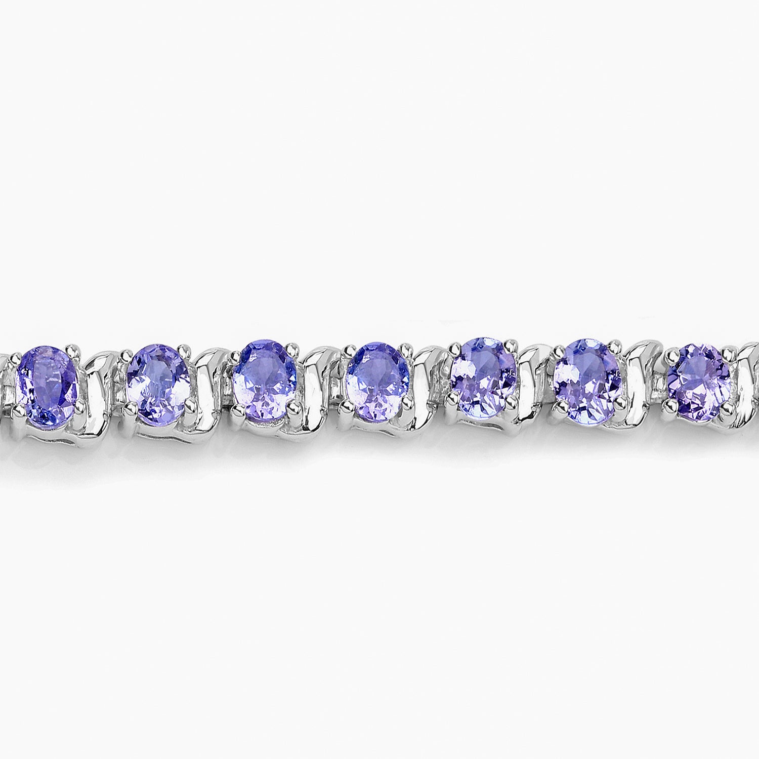 Tanzanite Tennis Bracelet 6.44 Carats Sterling Silver