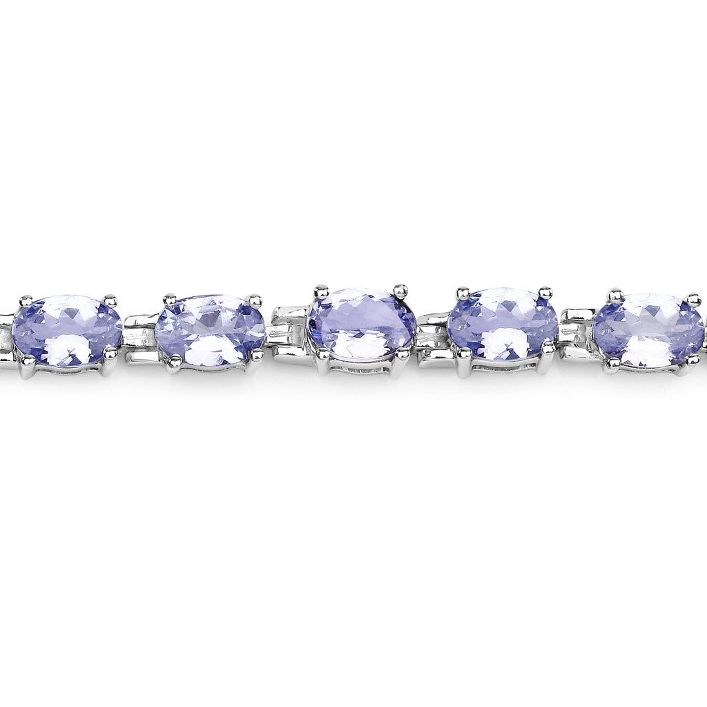 Tanzanite Tennis Bracelet 9.66 Carats Sterling Silver