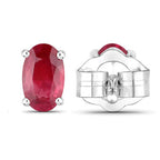 Ruby Stud Earrings 0.52 Carats 14K White Gold